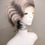 Thumbnail: Synthetic Lace Wig Short Curly -Gamila Gray Mixed