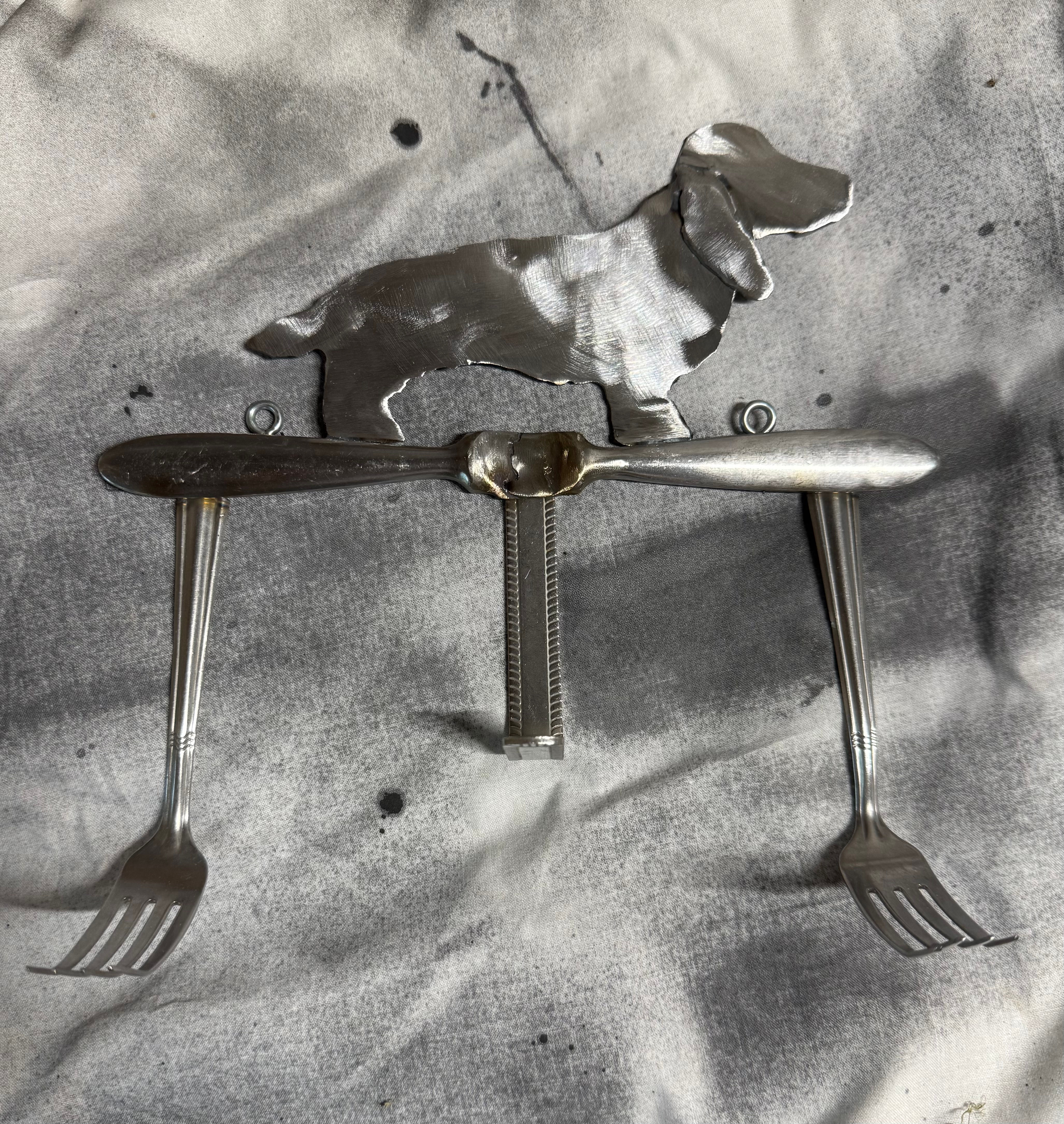 Gregg Bachman - Dog Leash/Key Hanger (Short Dog, Long Ears) 10x 8