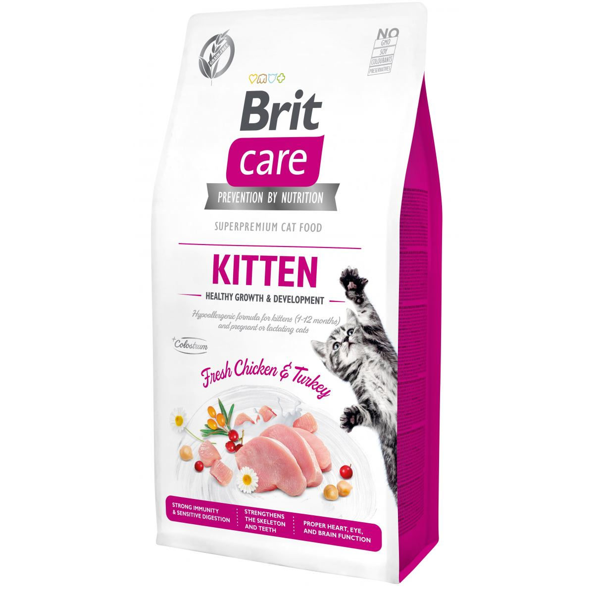 Сухий корм для кошенят, для здорового росту та розвитку Brit Care Cat GF Kitten HGrowth & Developmen, 7 кг
