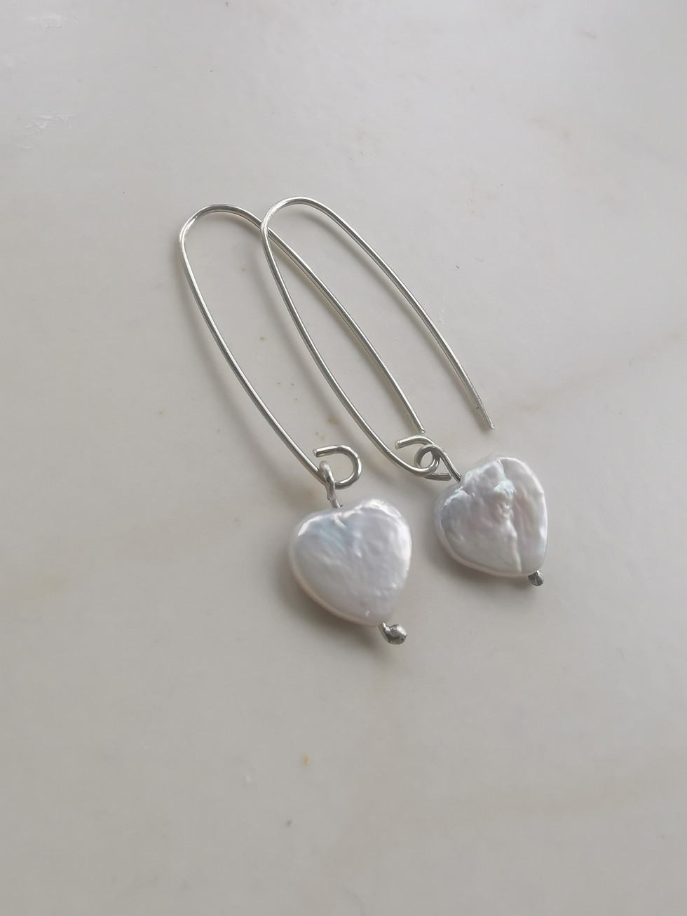 Thumbnail: Lovely Heart Shaped Pearl earrings