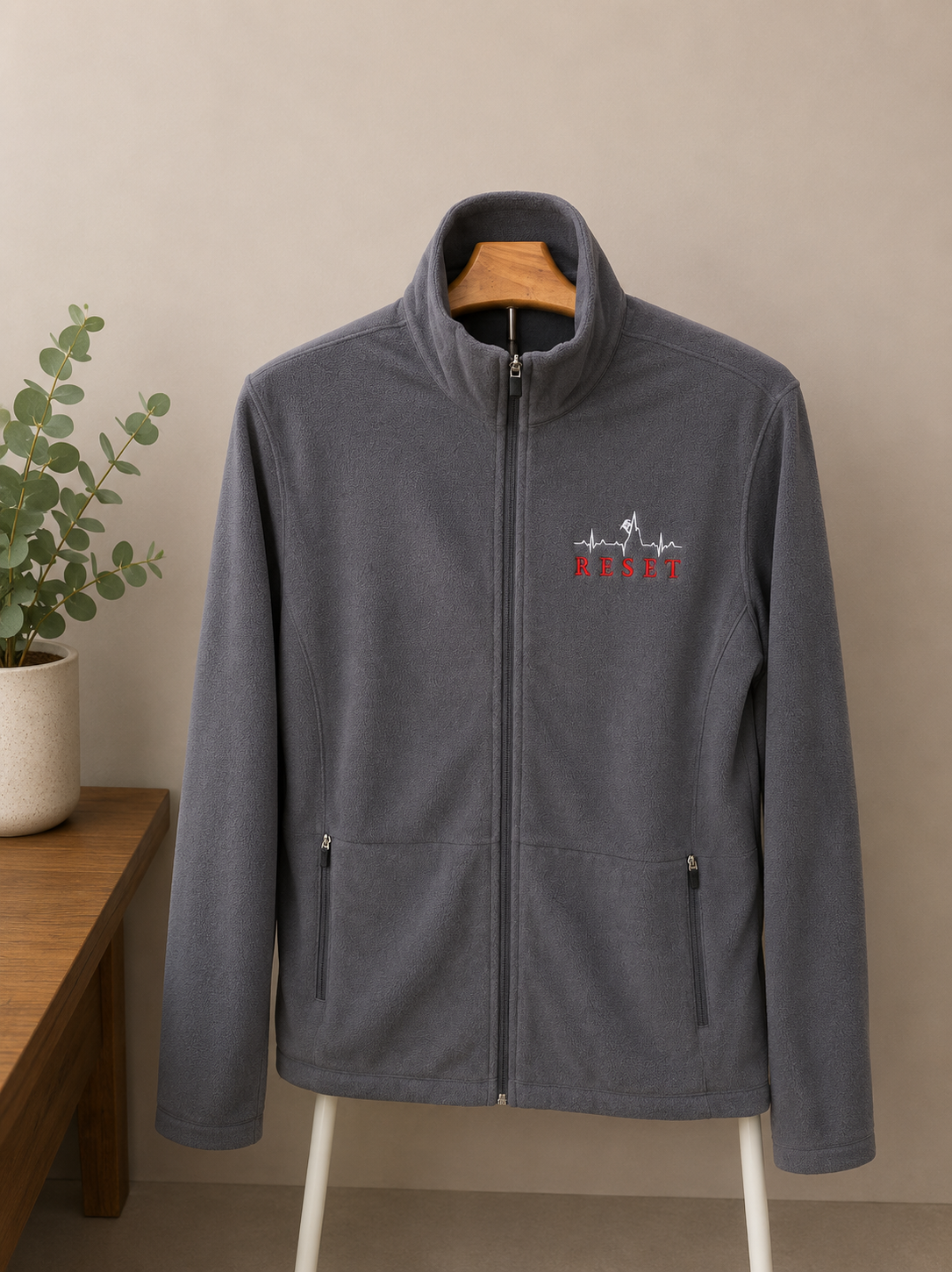 Men’s Port Authority Micro-fleece jacket branded with the RESET Mountain Climber