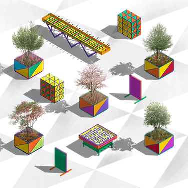 Illustration över Sergels sommarlovspark