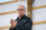 Guest speaker, Jerry Page, addresses the camp meeting