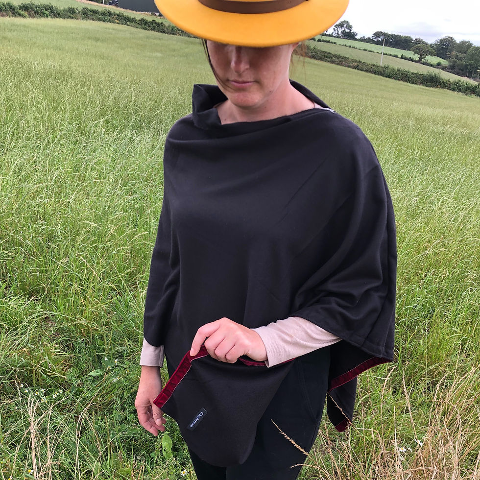 Thumbnail: Jet Black Cashmere Poncho