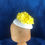 Thumbnail: Elizabeth - Yellow Hydrangea and Ivory velvet Fascinator.  Luxury Button Hat