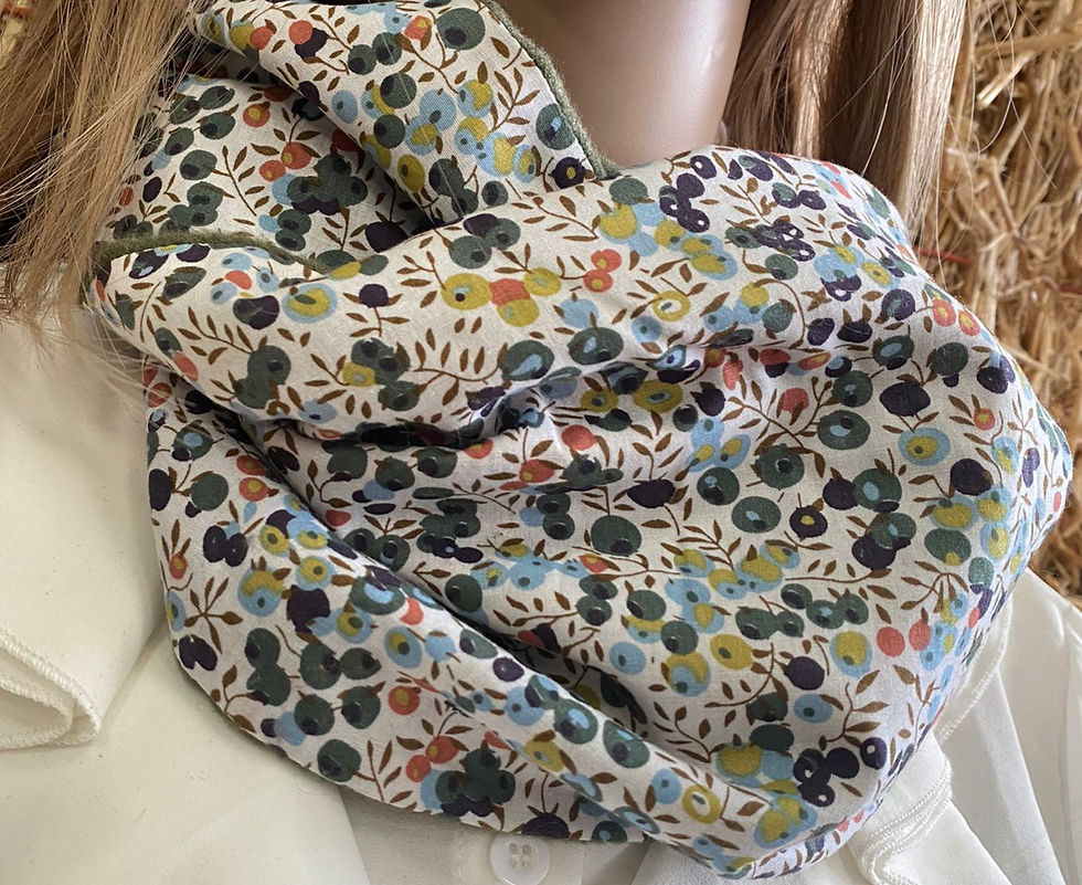 Thumbnail: Liberty Wiltshire Berry Cashmere Infinity Scarf: Handmade Neck Warmer