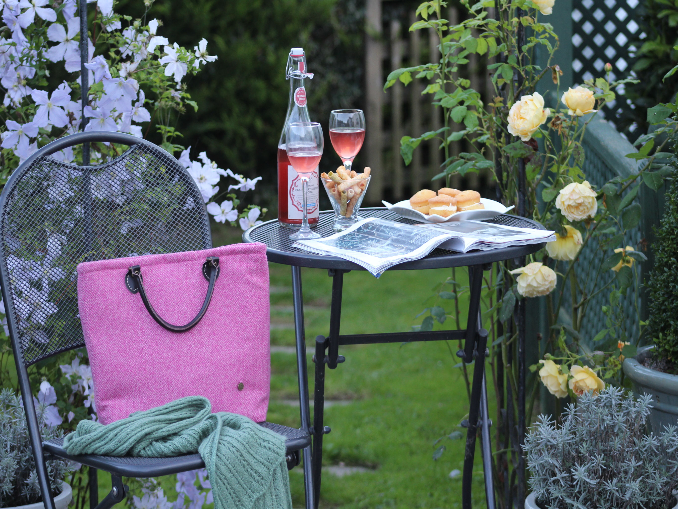 British Wool Tweed Tote Handbag - Hand crafted - handmade with real leat