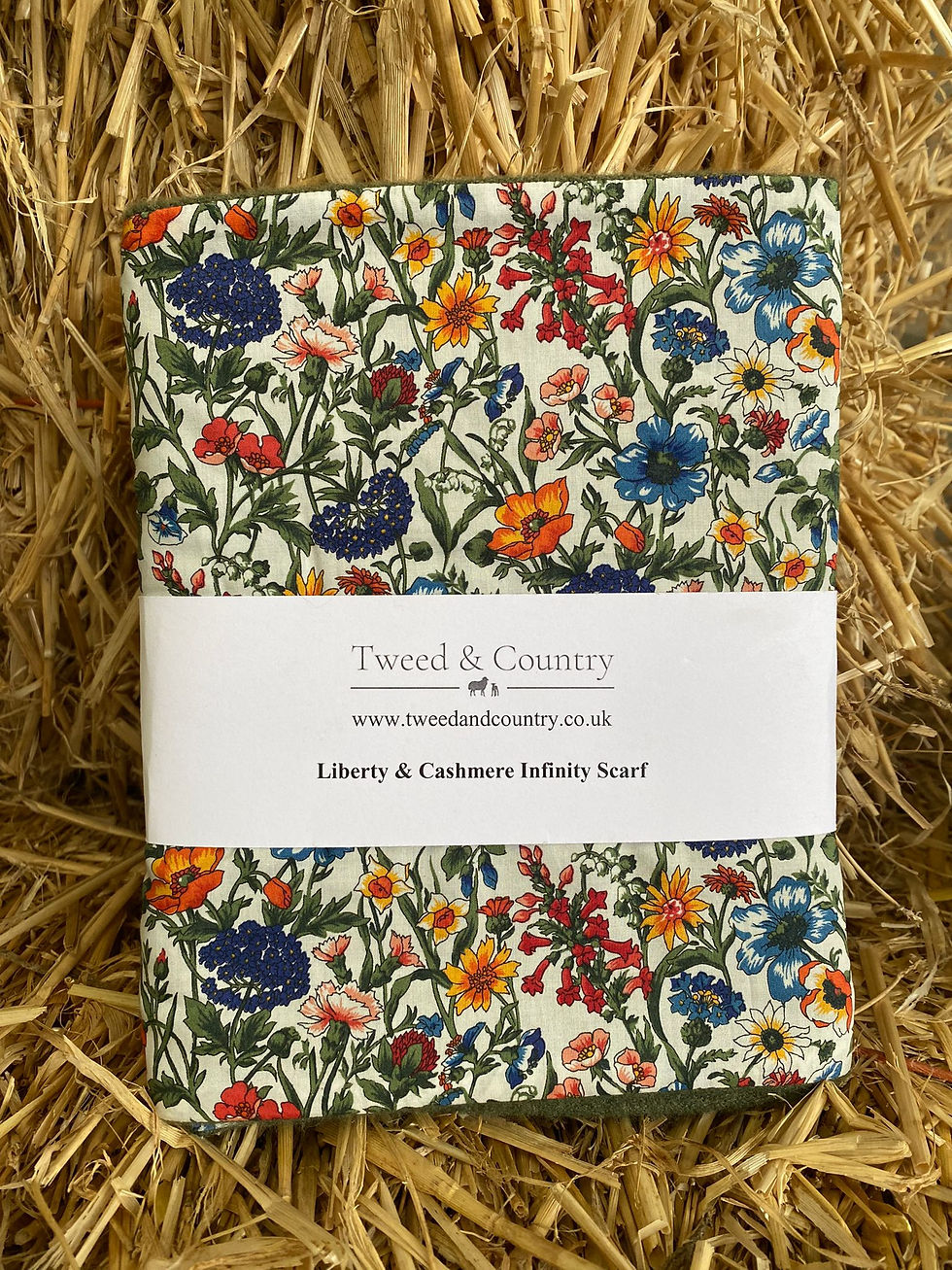 Thumbnail: Liberty Rachel Lawn Cotton and Cashmere Infinity Scarf: Handmade Neck Warmer