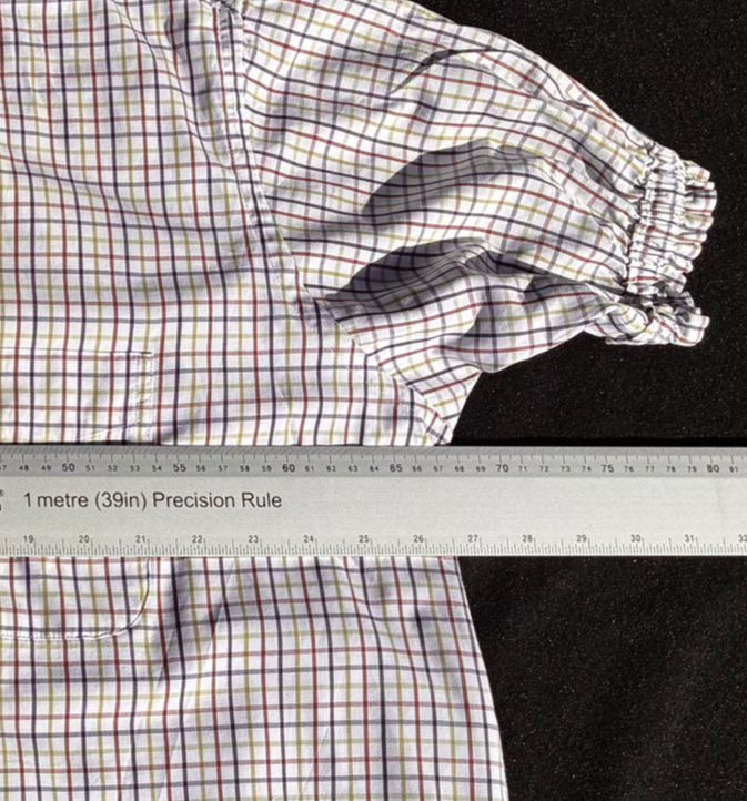 Thumbnail: Upcycled Men's Tattersall Check Shirt with Ruffle Collar Multi colour - XXL