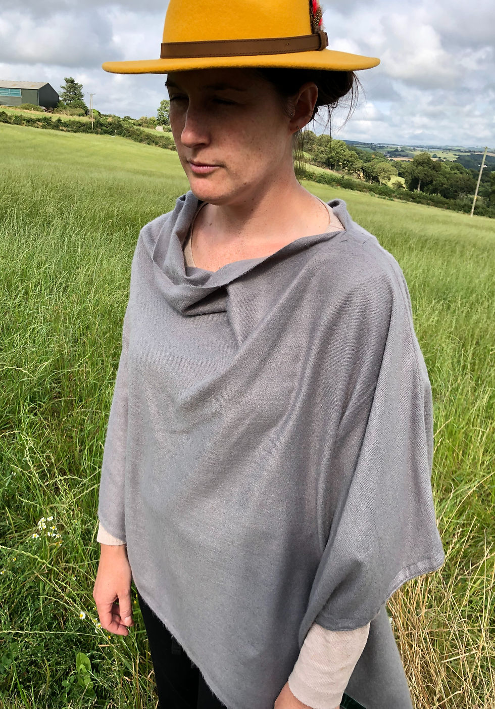 Thumbnail: Grey Cashmere Poncho