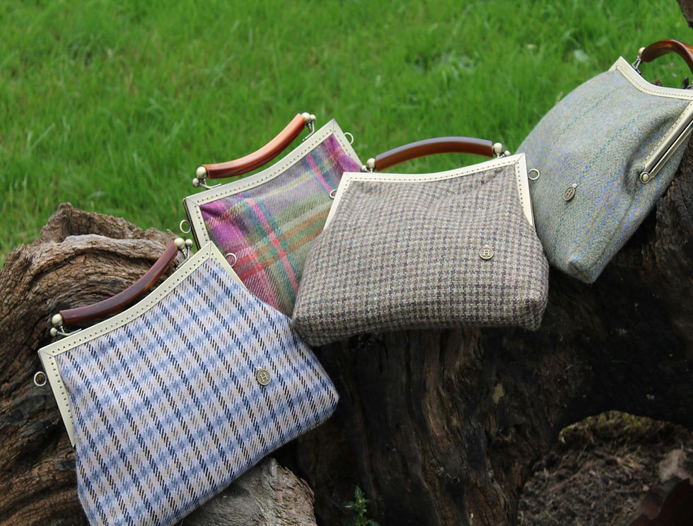 Thumbnail: The Cheltenham Tweed Clutch Bag. Evening Purse, Fully Lined, Retro Elegan