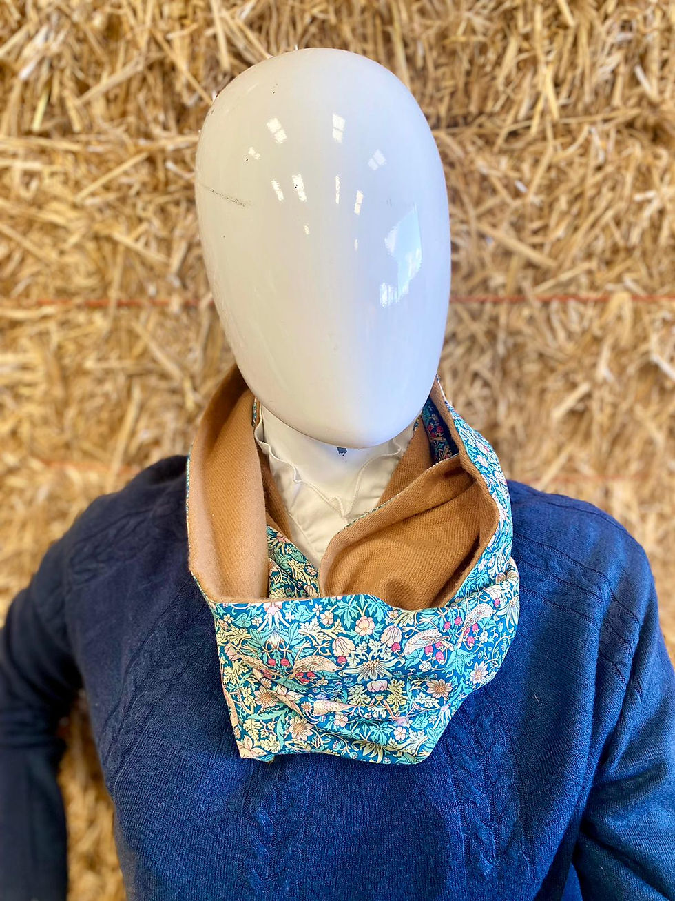 Thumbnail: Liberty Strawberry Thief Cashmere Infinity Scarf: Handmade Neck Warmer