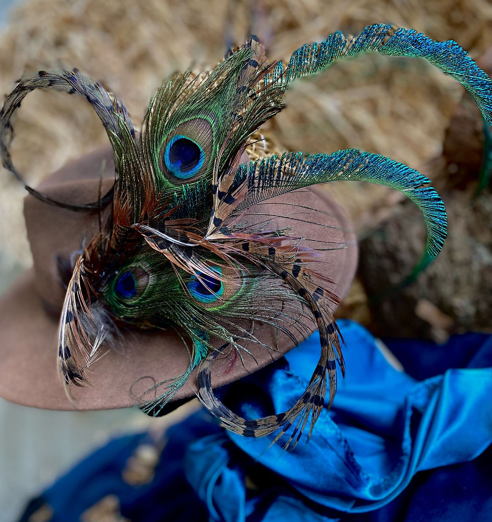 Thumbnail: Feather Hat Pin - Peacock & Pheasant