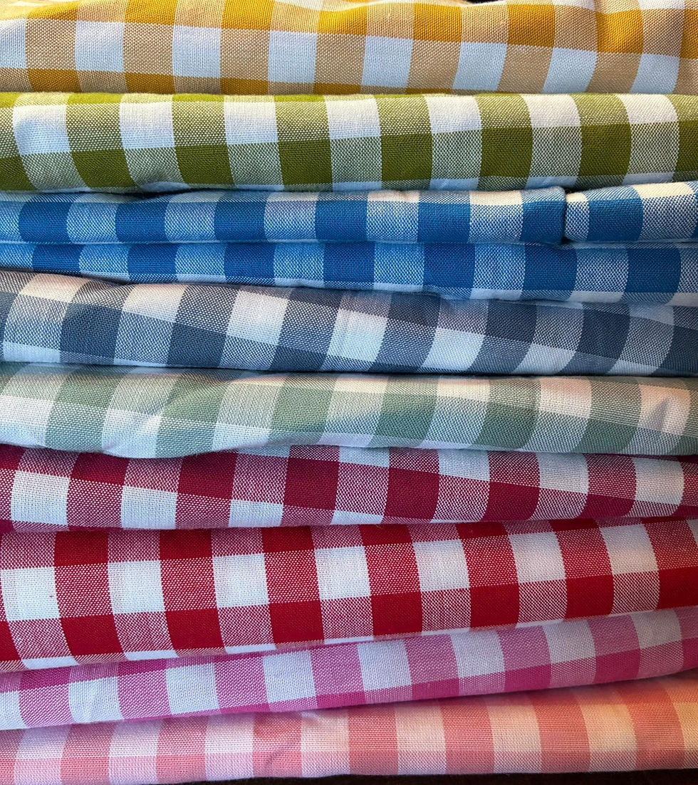 Thumbnail: Artisan Striped Victorian Collar & Cuffs - Gingham
