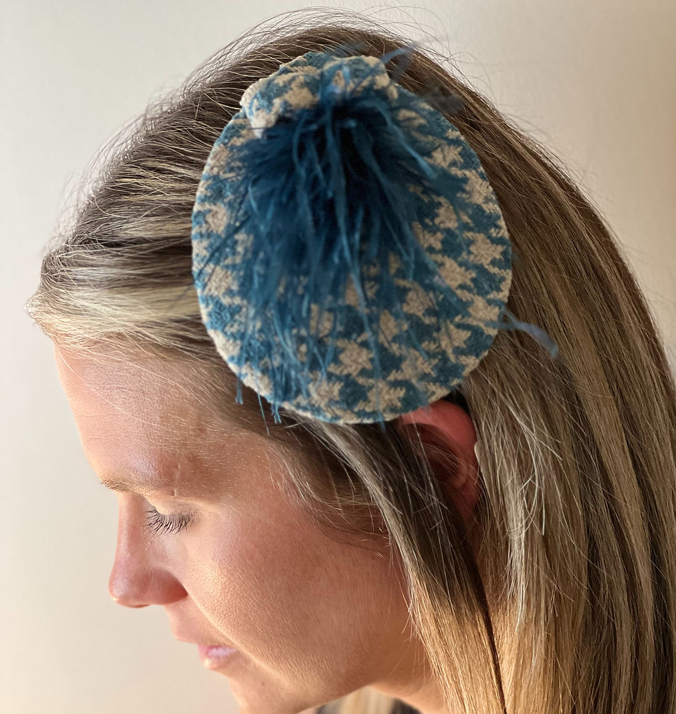 Thumbnail: Houndstooth & Ostrich Feather Fascinator