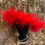 Thumbnail: Audrey - Handmade Red Ostrich Feather statement Fascinator / Hat