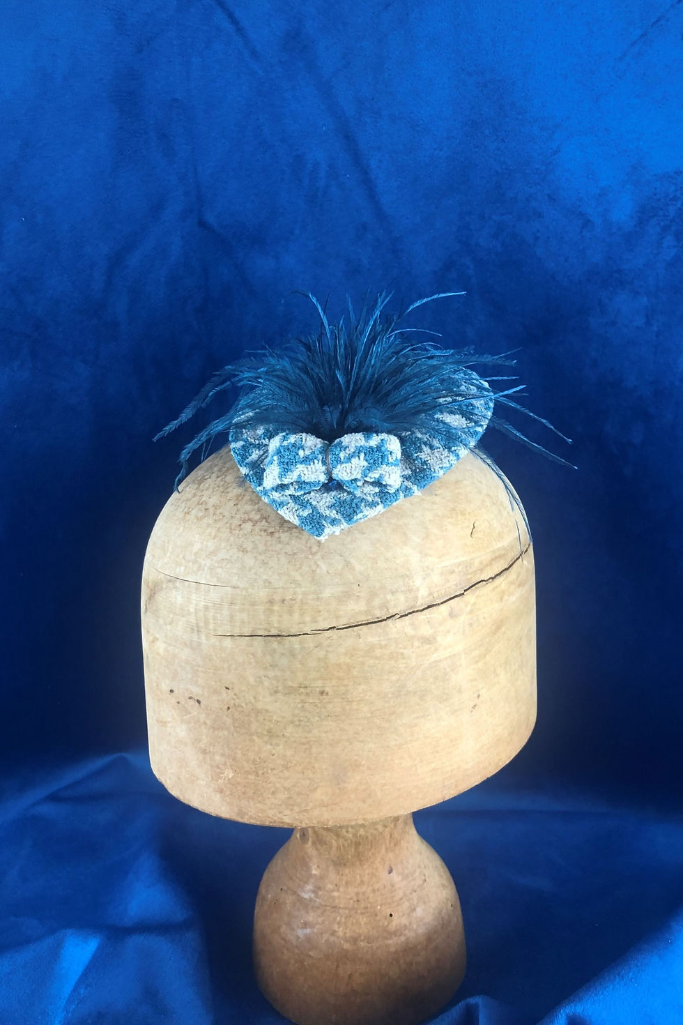 Thumbnail: Blue Checked Tweed Fascinator 