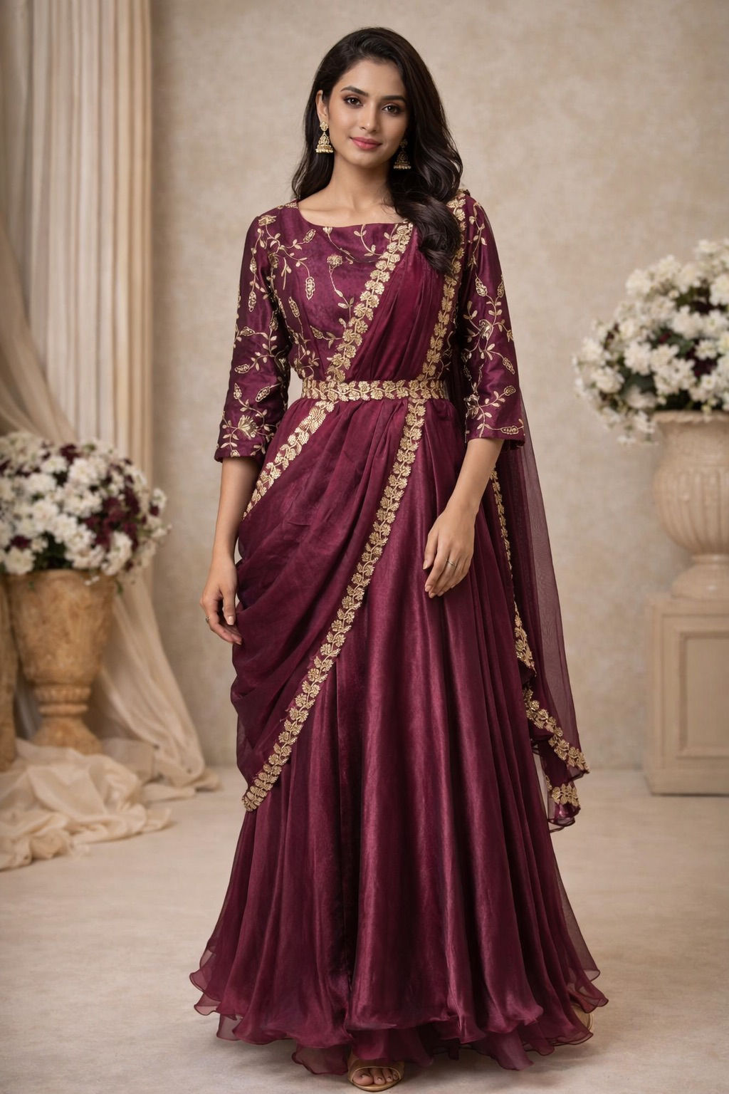 Space silk long frock