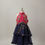 Thumbnail: Girls’ Pink and Navy Blue Embroidered Party Dress with Layered Skirt