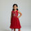 Thumbnail: Girls’ Sleeveless Red Party Dress with Floral Embroidery