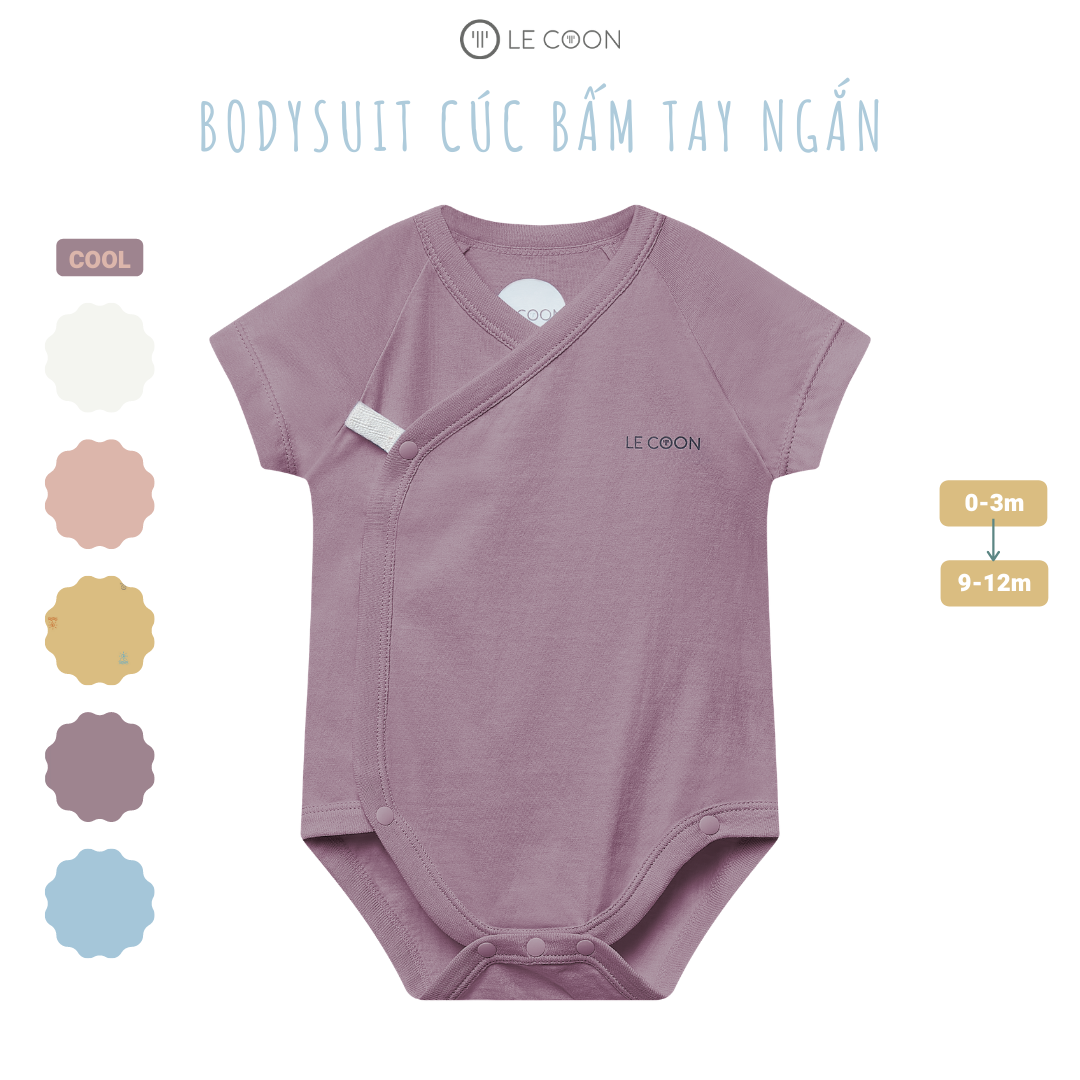 BODYSUIT CÚC BẤM TAY NGẮN - MÀU TÍM
