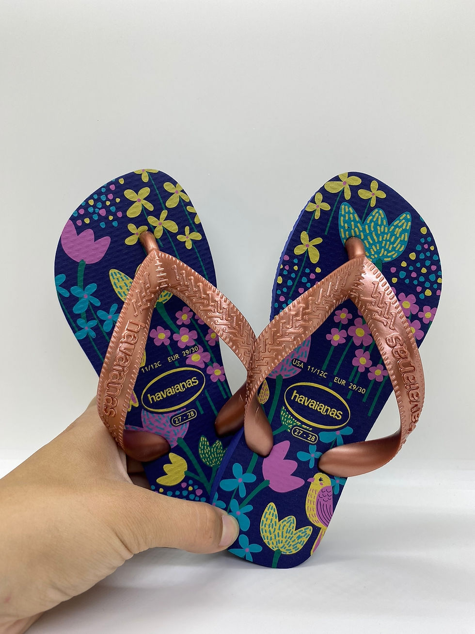 Miniatura: Ojotas Havaianas KIDS 520020 FLORES MARINO ORO