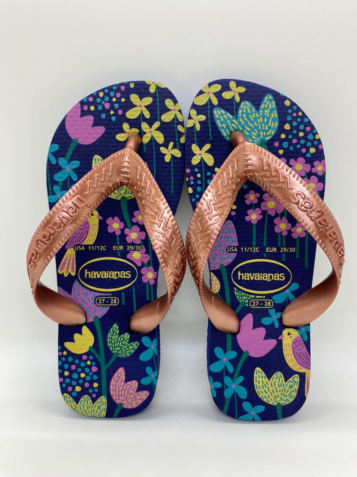 Ojotas Havaianas KIDS 520020 FLORES MARINO ORO