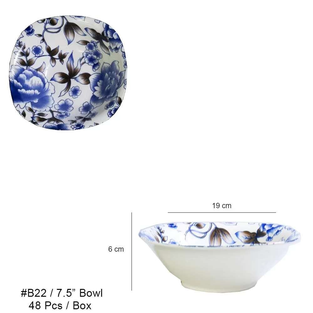 B22 8'IN CERAMIC SQ BOWL (48PCS)