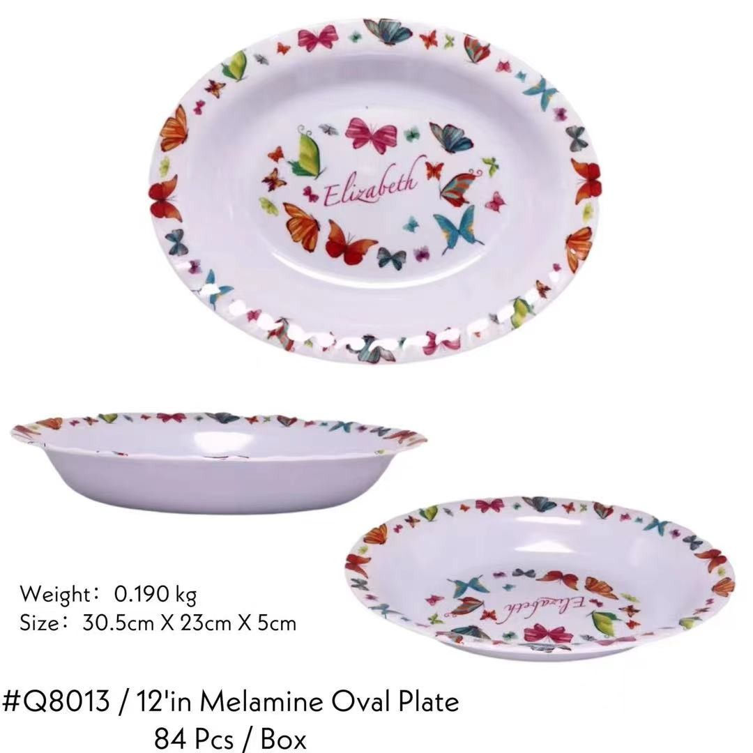 SALE Q8013 MELAMINE OVAL PLATE (84PCS)