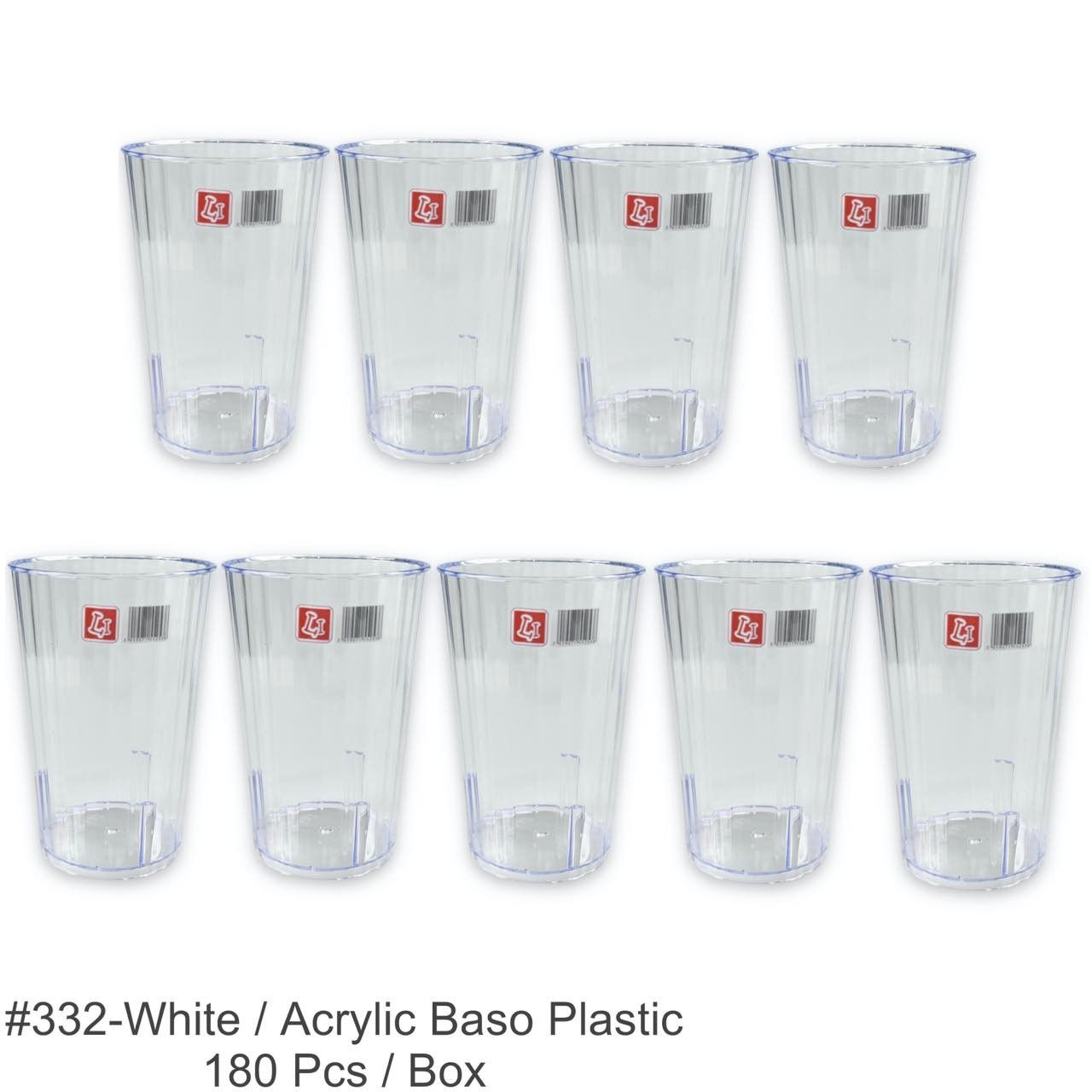 332-WHITE ACRYLIC BASO PLASTIC (180PCS)