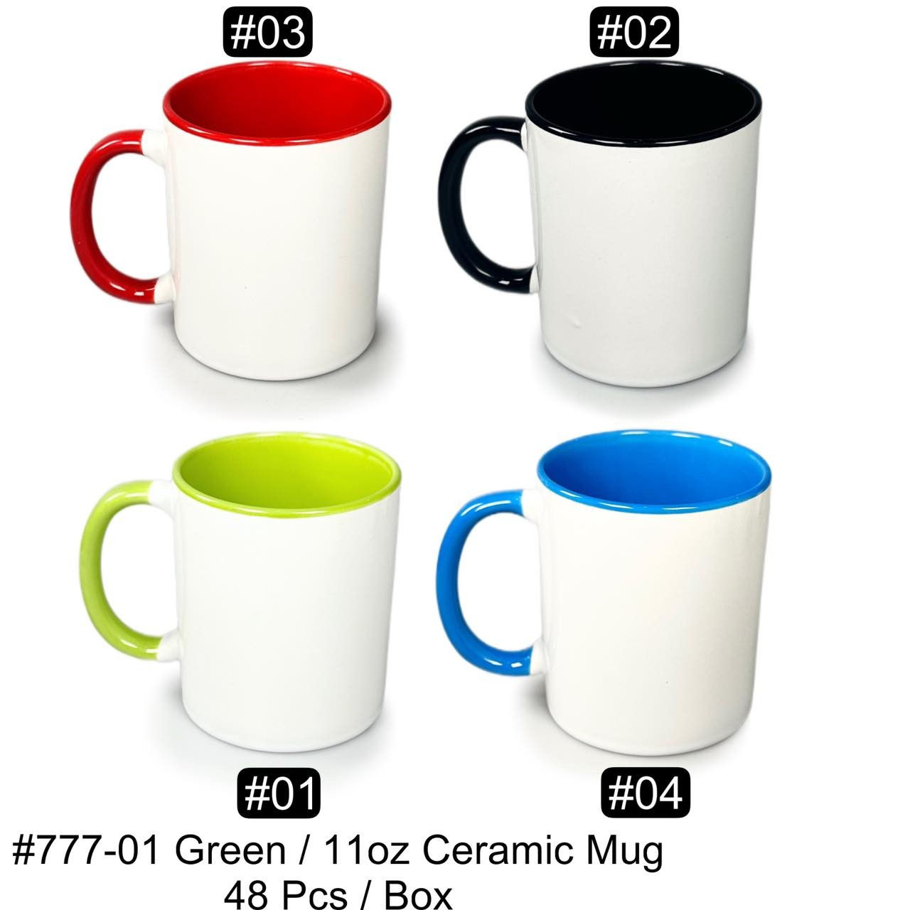 777-001 GREEN 11OZ CERAMIC MUG (48PCS)