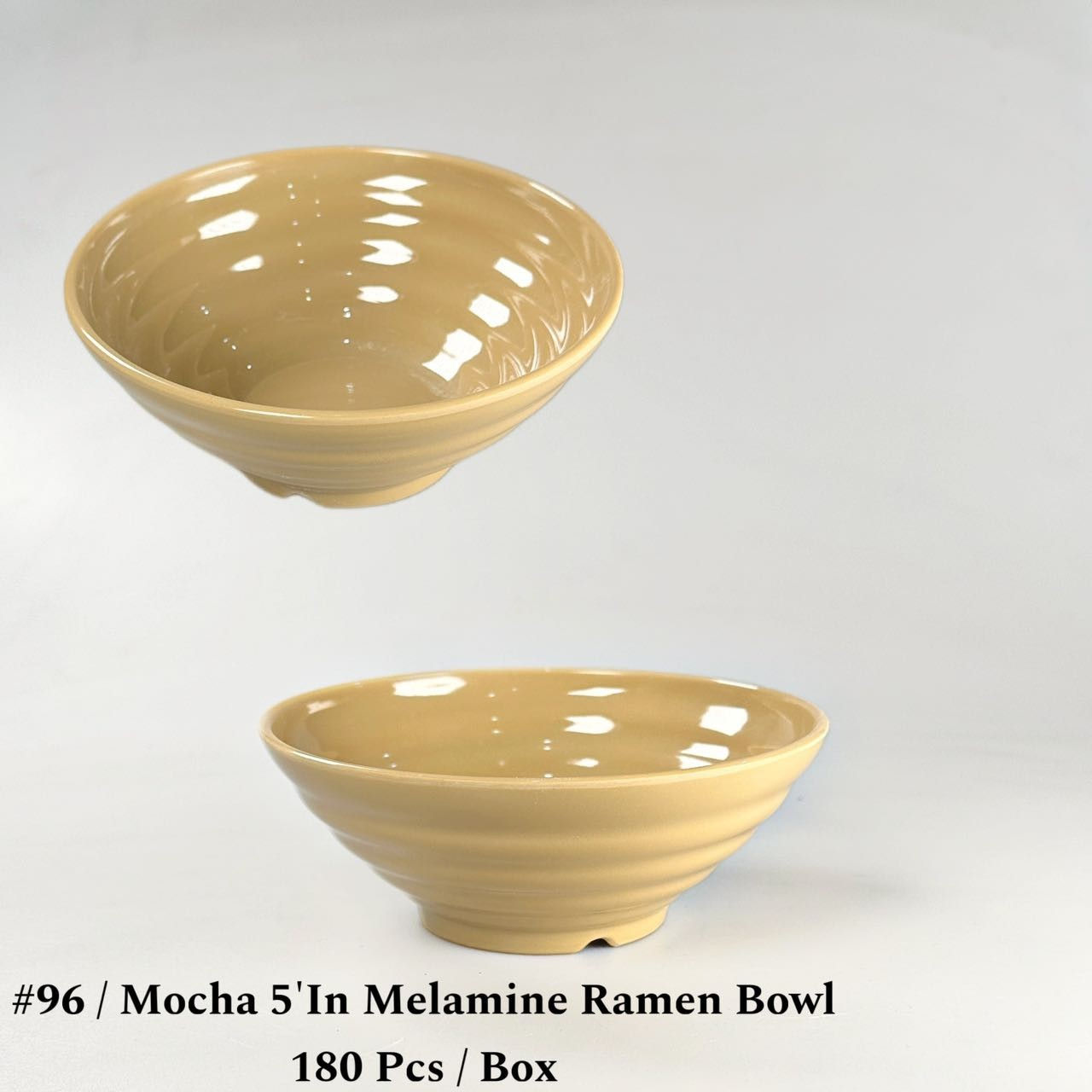 #96 Mocha 5'In Melamine Ramen Bowl (180pcs)