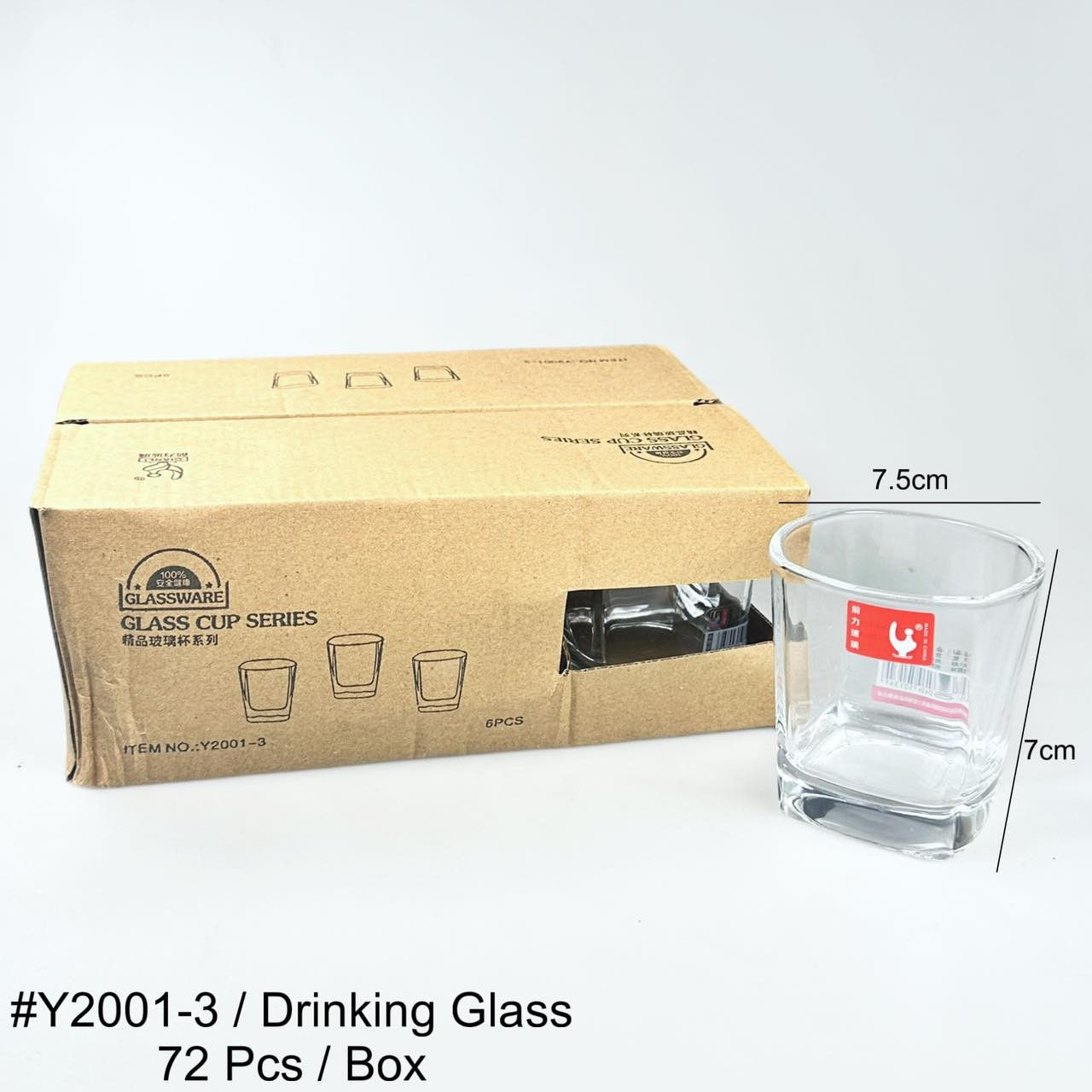 Y2001-3 DRINKING GLASS (72PCS)