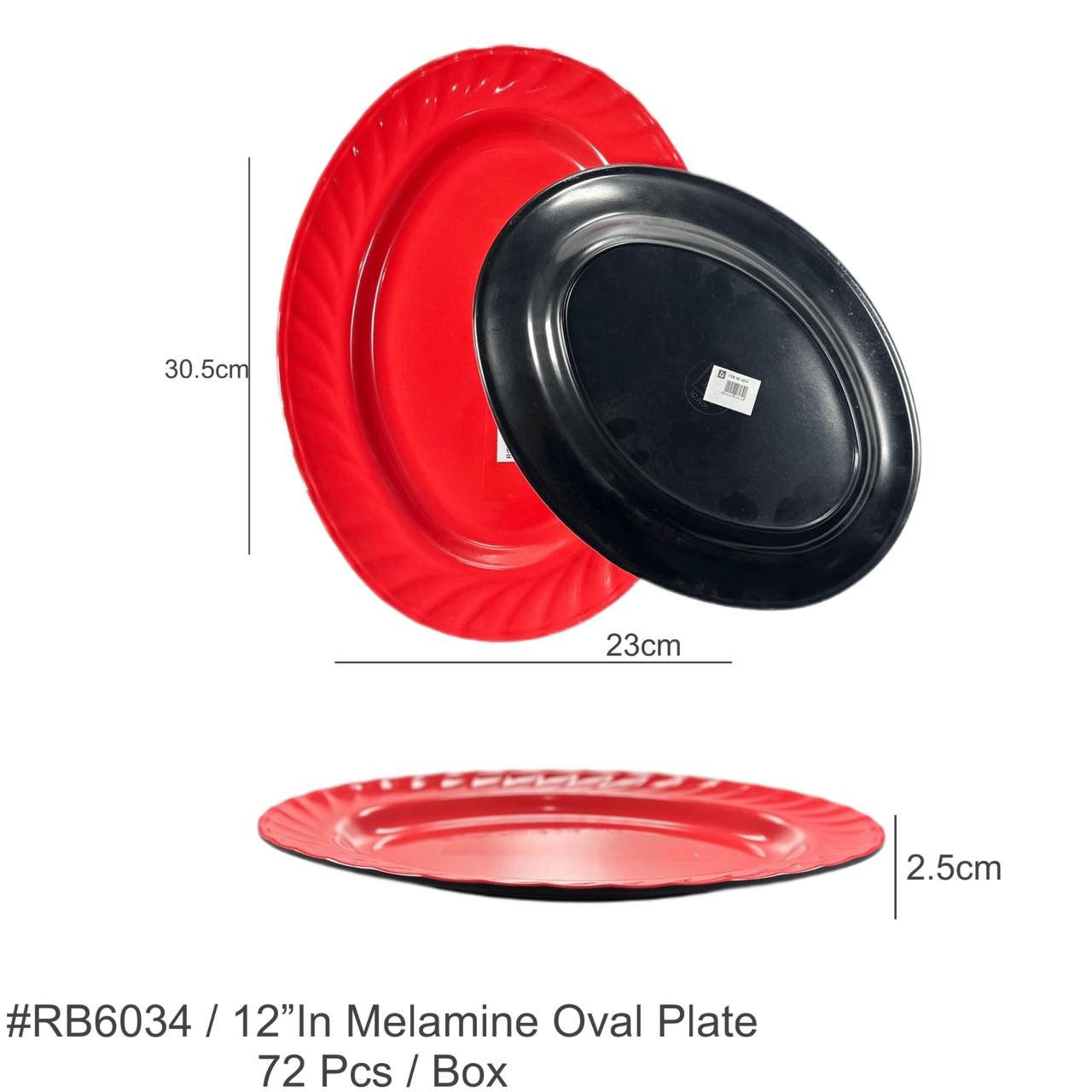 R/B 6034 MELAMINE OVAL PLATE (72PCS)