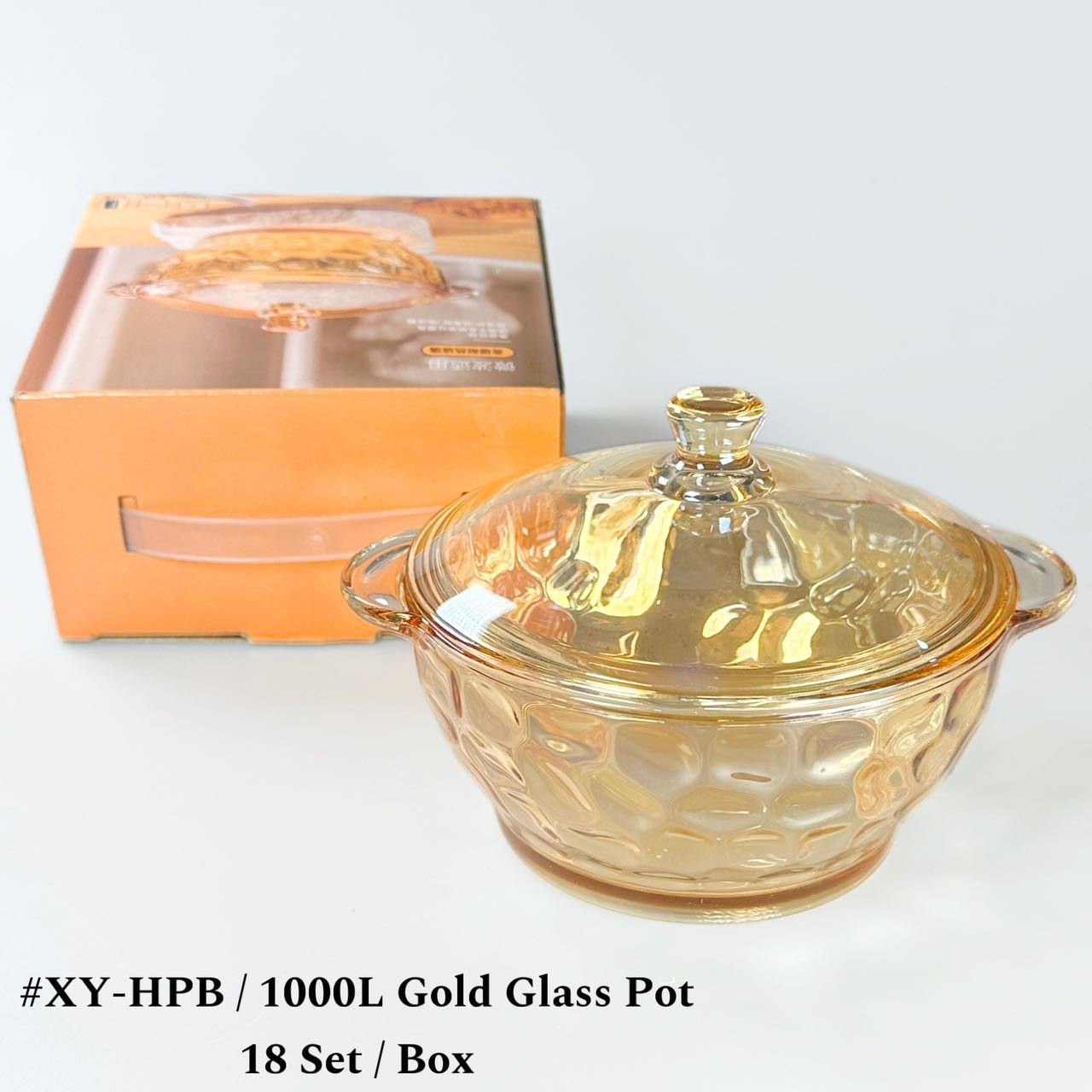 XY-HPB GLASS POT GOLD (18SET)