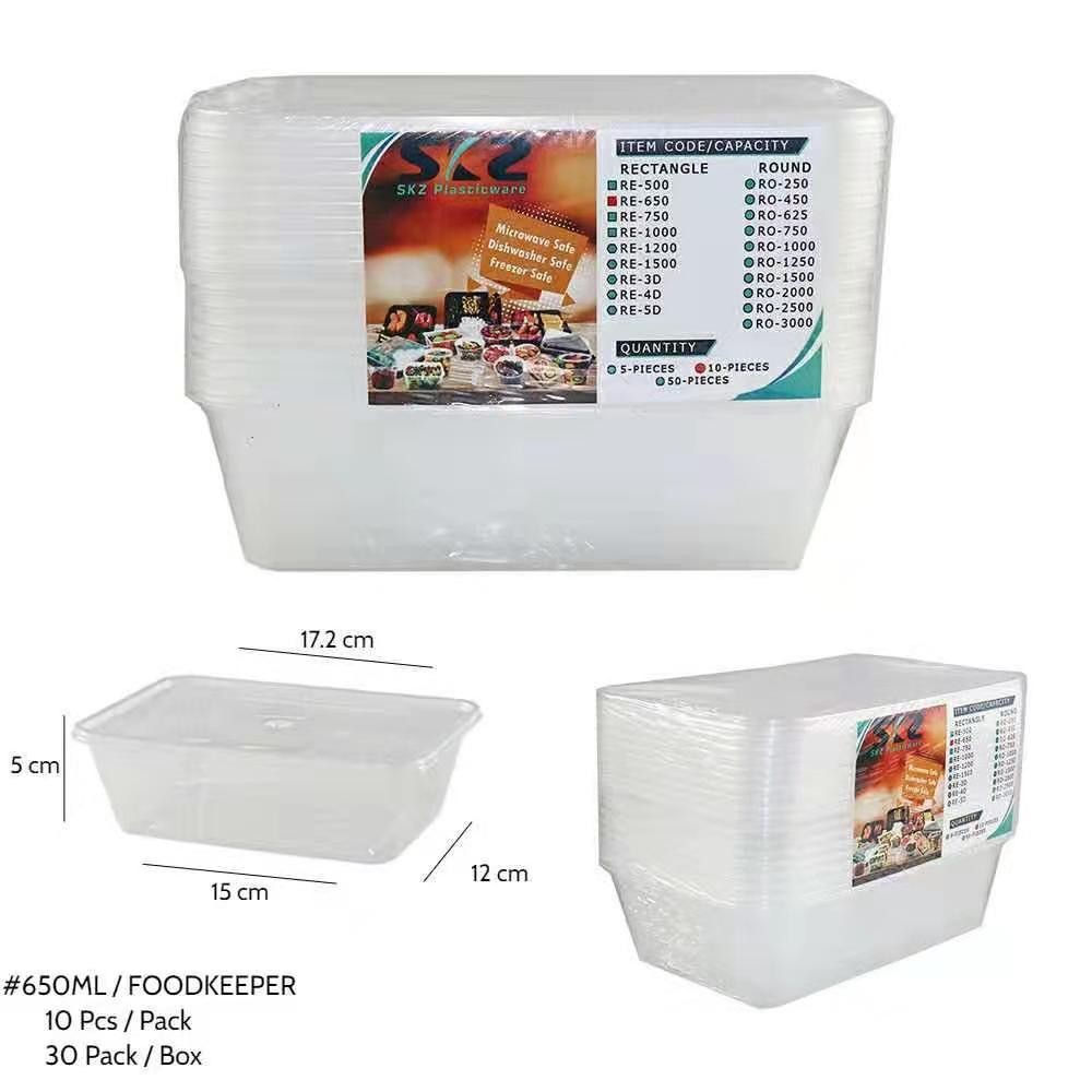 RE650 CLEAR 10PCS MICROWAVE BOX (30PCK)