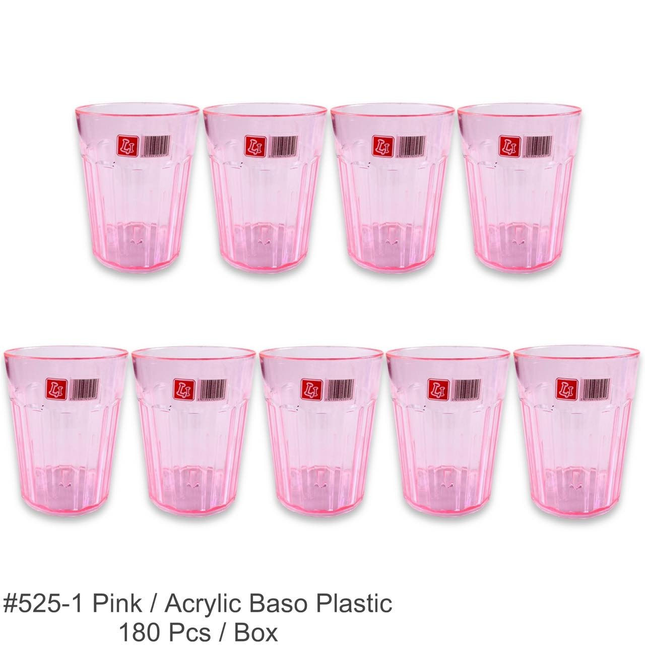 525-1 PINK ACRYLIC BASO PLASTIC (180PCS)