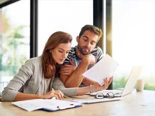 Couple discussing their loans