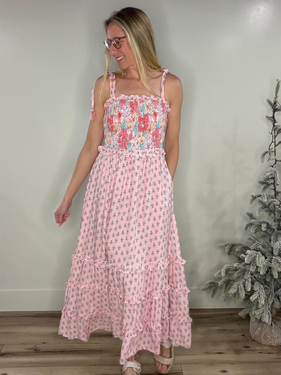 Thumbnail: Floral Smocked Midi Dress