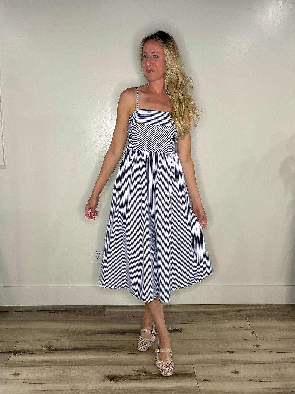Thumbnail: Navy Fit and Flare Midi