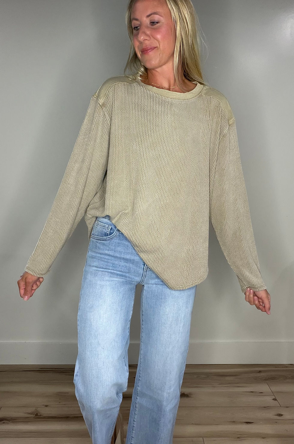 Thumbnail: Wavy Knit Long Sleeve