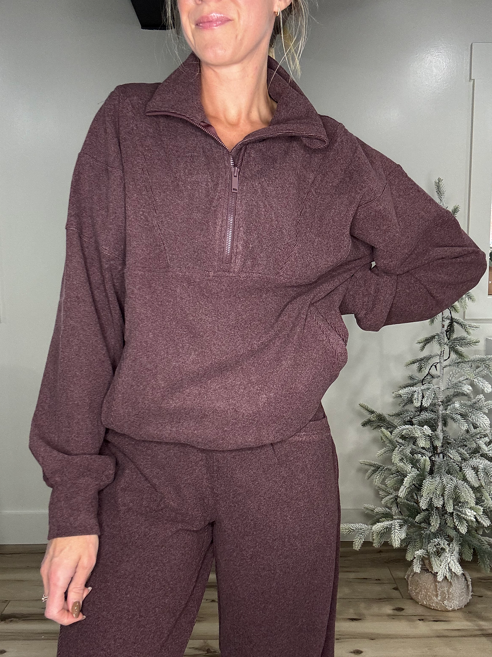 Thumbnail: Brushed Ribbed Quarter Zip