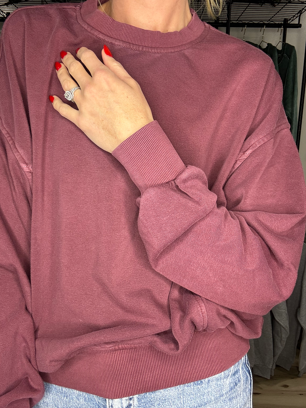 Thumbnail: Eggplant Pigment Dyed Pullover