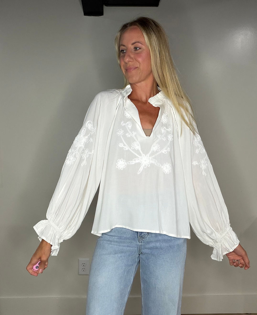 Thumbnail: White Embroidery Blouse