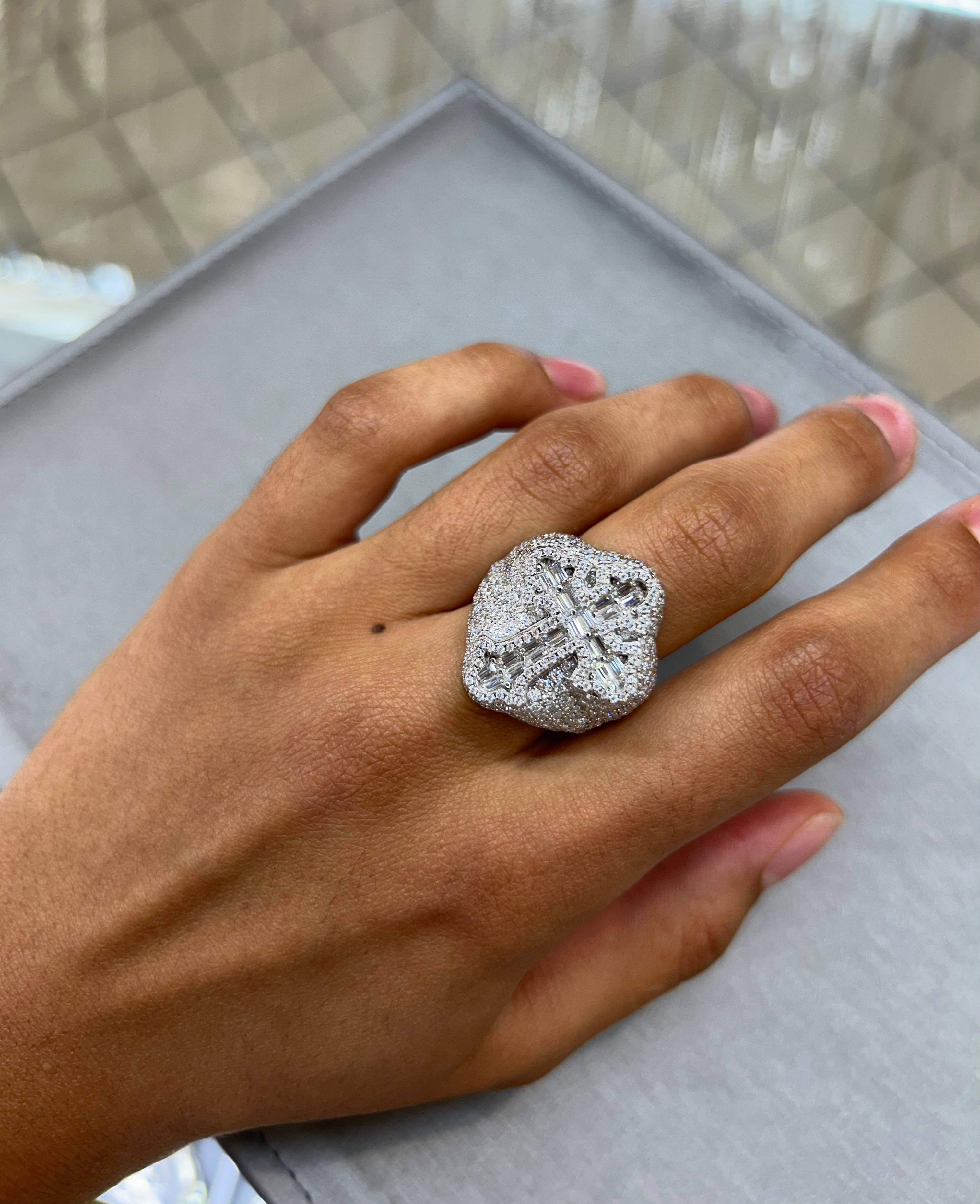 Moissanite Cross Ring