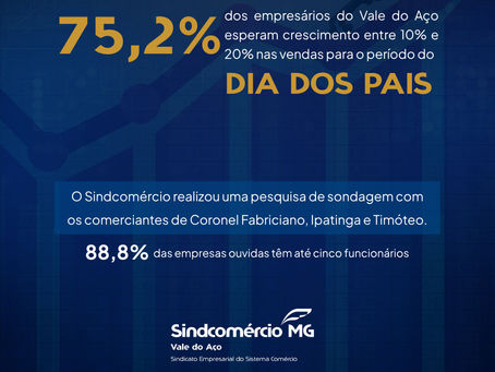 Dia dos Pais deve impulsionar vendas no Vale do Aço, aponta Sindcomércio