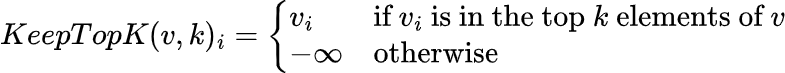KeepTopK function to select experts