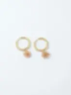 créoles fleur en pierres naturelles facettées pierre de soleil