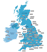 U.K.Map with colleges