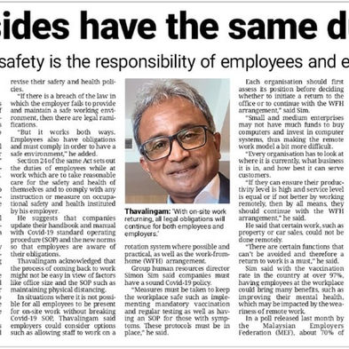 Dato' Thava discusses the mutual obligations of employers and employees in the Star